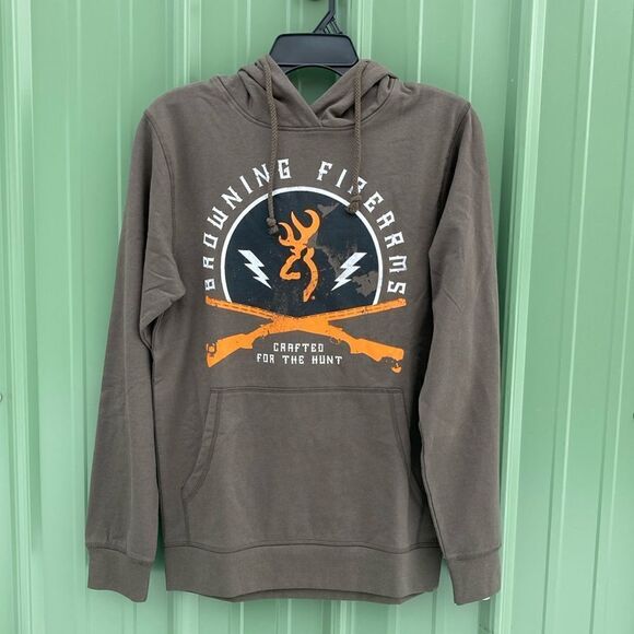 Men’s Browning Hoodie Sweatshirt Western Country Hunter Size S - Picture 1 of 3